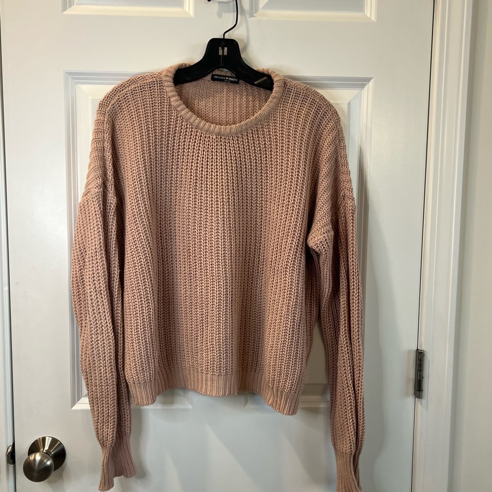 Brandy Melville Blush Crew Neck Sweater